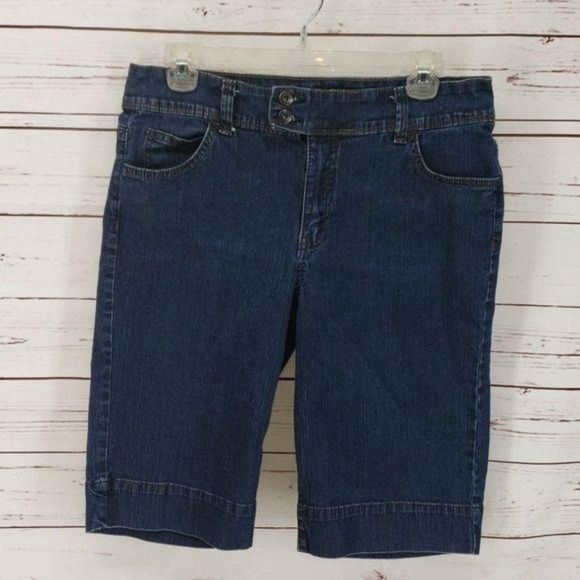 Code Bleu Blue Jean Bermuda Long Denim Shorts Size 10‎ - Picture 4 of 8